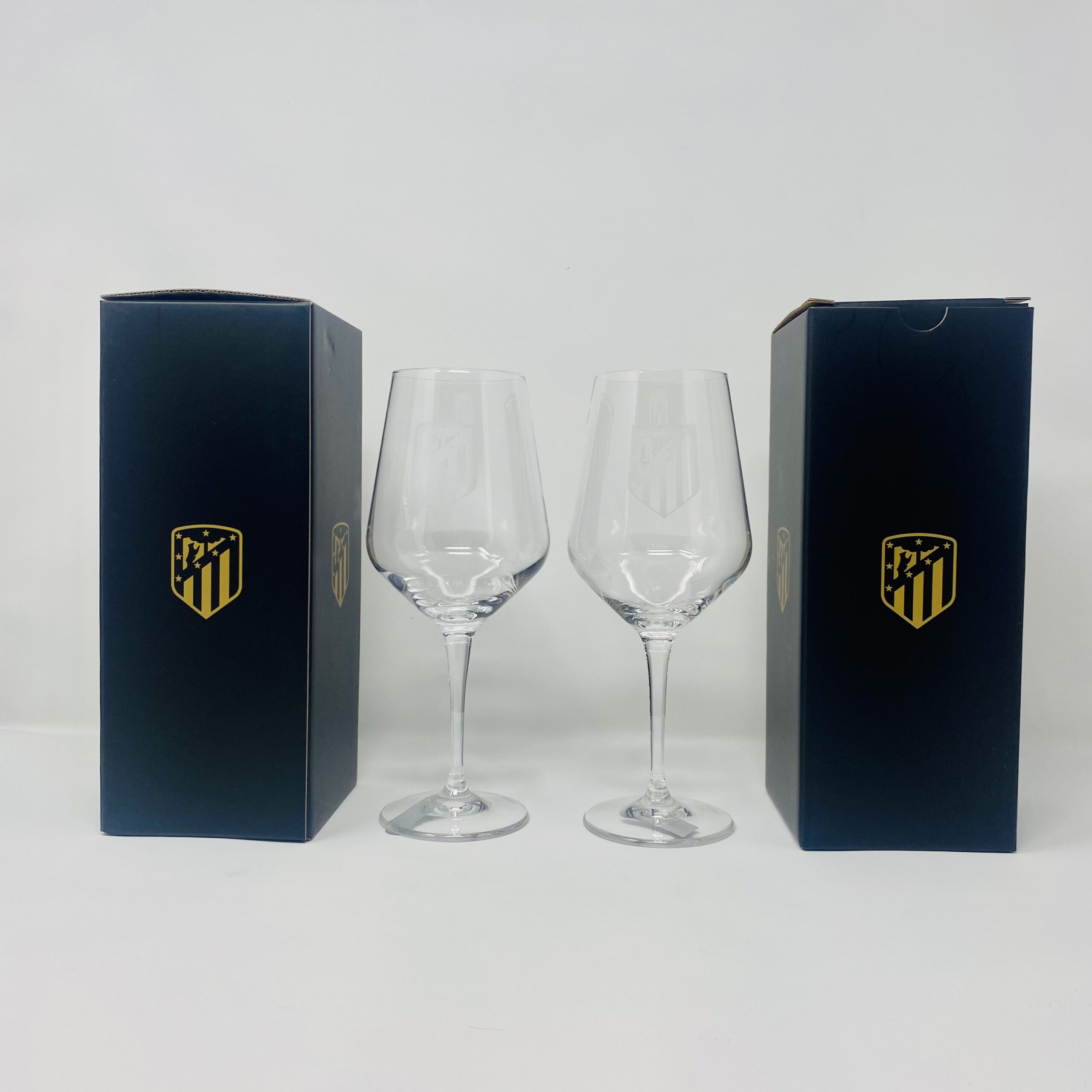 Pack 2 Copas de Vino Atlético de Madrid con Packaging Escudo Oro